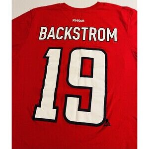 Reebok Washington Capitals Backstrom NHL Hockey #19 Jersey T-Shirt MEDIUM Red
